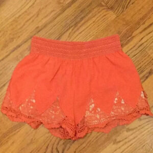 Alt. B Coral Flowy Lace Shorts